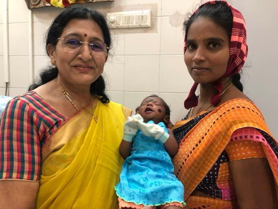 Dr. Raya Asalatha with new born baby & mother
